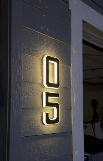 Solar House Numbers Lighted Address Sign Waterproof LED Address Plaque for Home